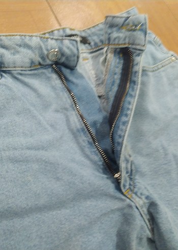28 Beden mavi Renk Mavi Düğmeli Kadın Denim Pantolon