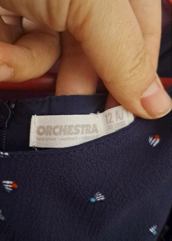 V Yaka Midi lacivert Desenli Çocuk Elbise - Görsel 3