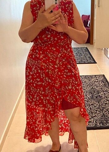 Zen Marka çiçekli şifon elbise - Görsel 3