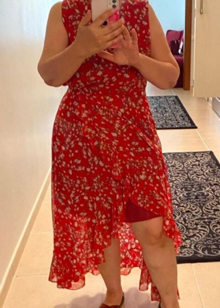 Zen Marka çiçekli şifon elbise - Görsel 3