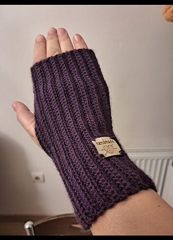 Parmaksız el örgüsü eldiven - Görsel 7