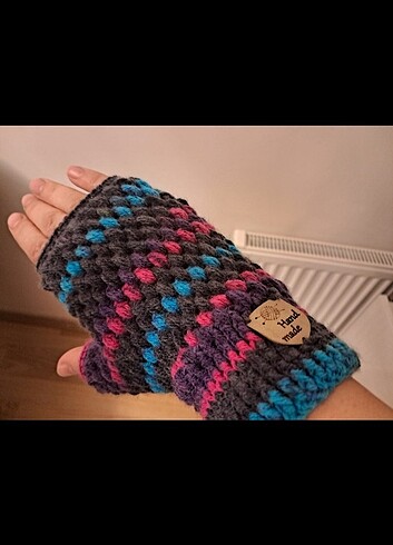 Parmaksız el örgüsü eldiven - Görsel 8