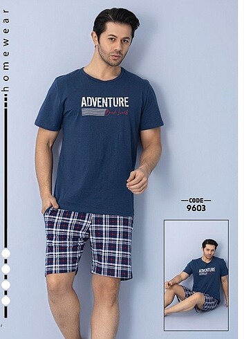 Diğer Şortlu erkek pijama takımı