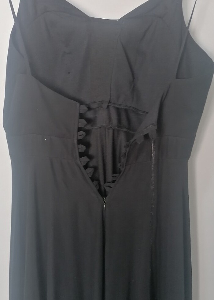 Siyah Şifon Elbise - Görsel 3