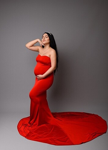 Hamile elbise kırmızı 