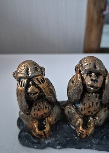 Görmedim Duymadım Bilmiyorum Maymun Figürlü Biblo - Görsel 2