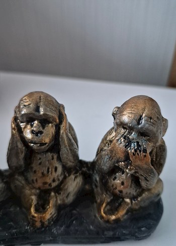 Görmedim Duymadım Bilmiyorum Maymun Figürlü Biblo - Görsel 3