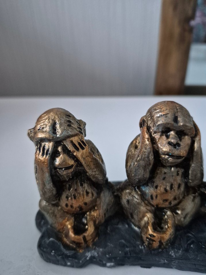 Görmedim Duymadım Bilmiyorum Maymun Figürlü Biblo - Görsel 2