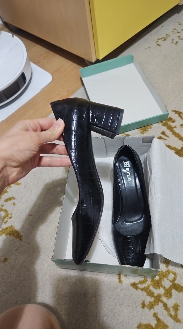 Siyah Yılan Desenli Kadın Topuklu - Görsel 2