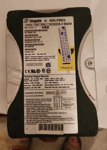 Seagate 6.4GB Sabit Disk Sürücü