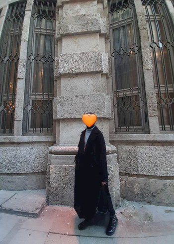 LC Waikiki LCW Vision Oversize Siyah Kadın Kaşe Kaban