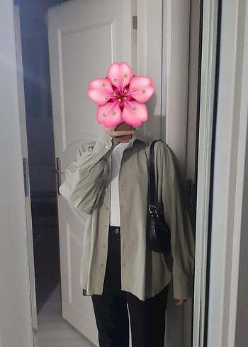 Defacto Kadın Oversize Haki Gömlek
