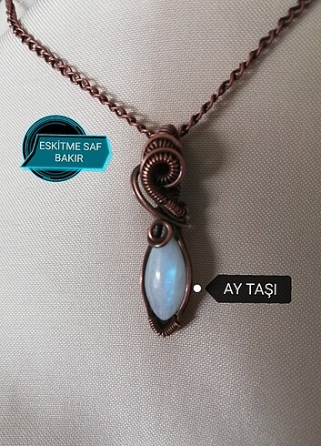 Tasarım doğal taş kolye 