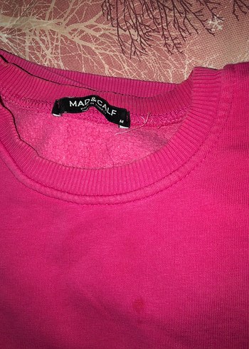 m Beden Pembe Kadın Bisiklet Yaka Sweatshirt