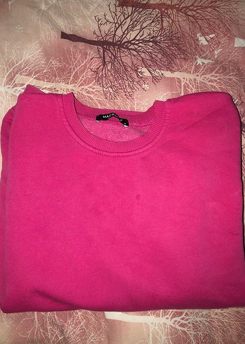 Pembe Kadın Bisiklet Yaka Sweatshirt