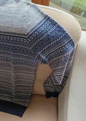 Gri Uzun Kollu Erkek Triko Kazak - Görsel 5