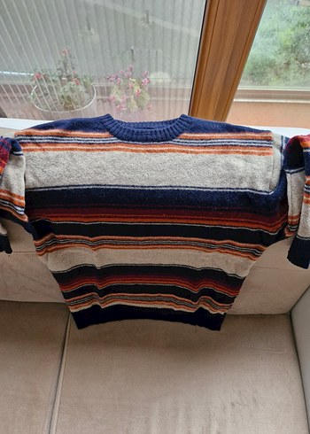 Bohem Renkli Çizgili Uzun Kollu erkek Kazak - Görsel 2