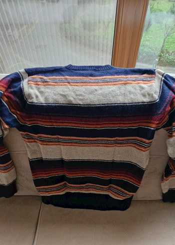 Bohem Renkli Çizgili Uzun Kollu erkek Kazak - Görsel 3