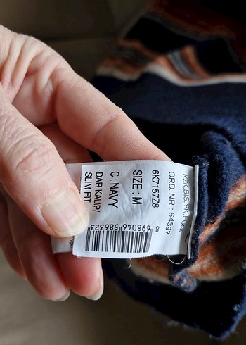 Bohem Renkli Çizgili Uzun Kollu erkek Kazak - Görsel 5