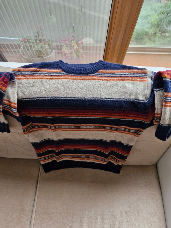 Bohem Renkli Çizgili Uzun Kollu erkek Kazak - Görsel 2