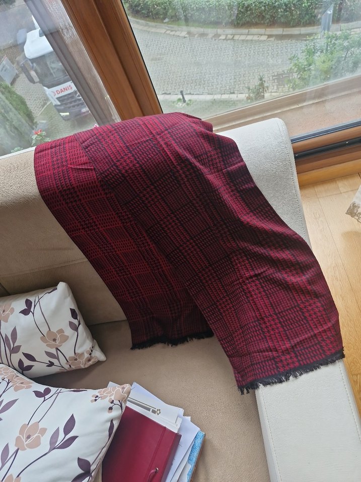 Vakko wakkorama bordo Desenli Erkek Atkı - Görsel 2