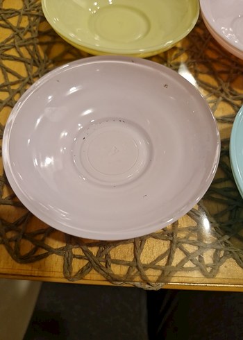 Pastel Renkli cam çay tabağı - Görsel 2