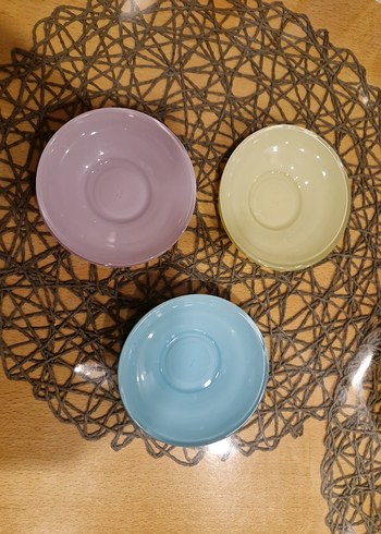 Pastel Renkli cam çay tabağı - Görsel 4