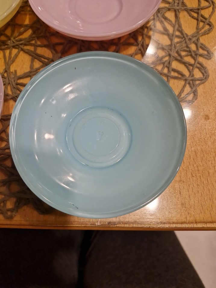 Pastel Renkli cam çay tabağı - Görsel 3