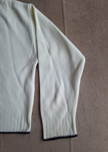 Pomella krem bisiklet Yaka Örgü Kadın Kazak - Görsel 5