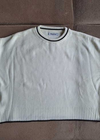 Pomella krem bisiklet Yaka Örgü Kadın Kazak - Görsel 3