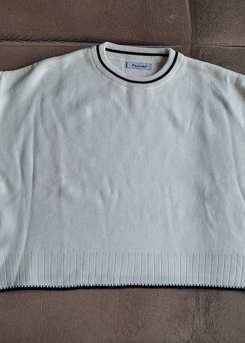 Pomella krem bisiklet Yaka Örgü Kadın Kazak - Görsel 2