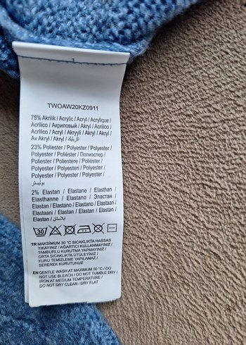 V Yaka mavi Örgü Kadın Kazak - Görsel 6