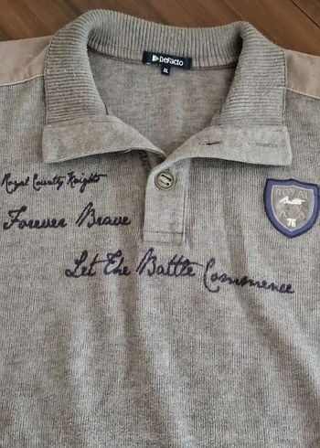 Düğmeli Gri Erkek kazak - Görsel 2