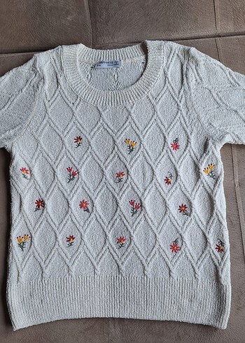 Nakışlı Bohem Kadın Triko Kazak - Görsel 2