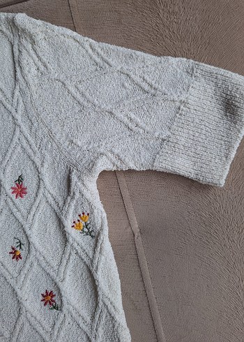 Nakışlı Bohem Kadın Triko Kazak - Görsel 7