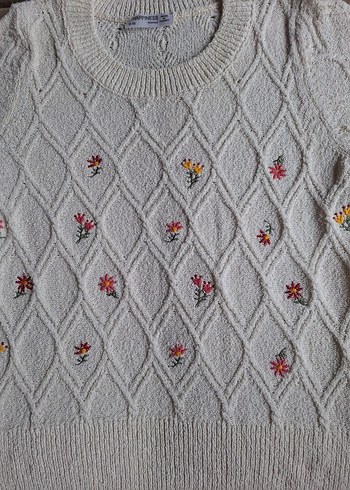 Nakışlı Bohem Kadın Triko Kazak - Görsel 4