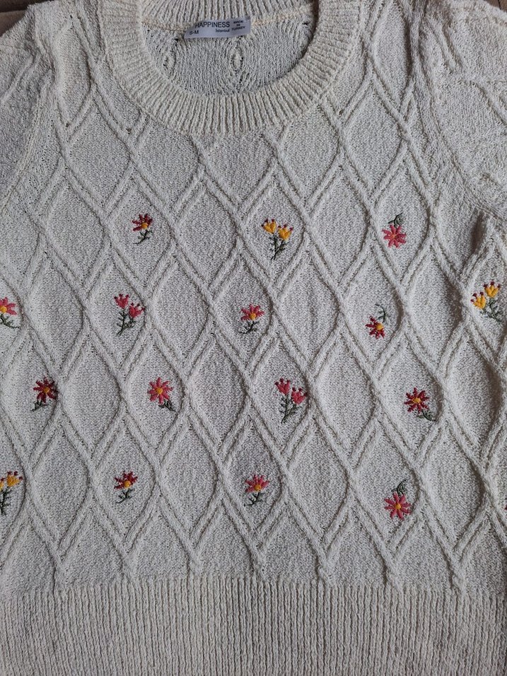 Nakışlı Bohem Kadın Triko Kazak - Görsel 4