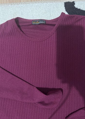 Bordo Uzun Kollu Salaş Tunik - Görsel 2