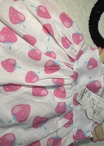 Kız Çocuk Pembe kelebeklı Elbise - Görsel 2