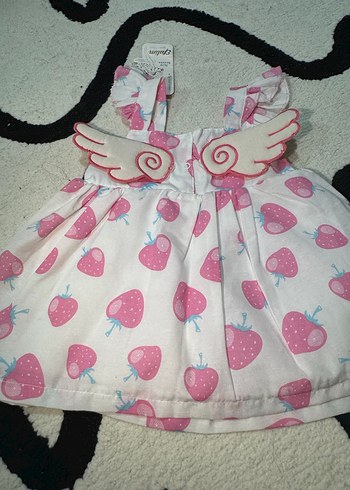 Kız Çocuk Pembe kelebeklı Elbise - Görsel 3