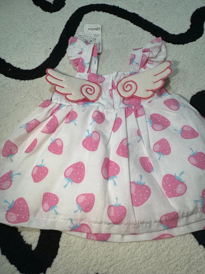 Kız Çocuk Pembe kelebeklı Elbise - Görsel 3