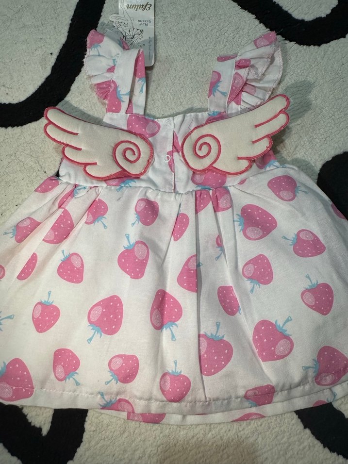 Kız Çocuk Pembe kelebeklı Elbise - Görsel 4