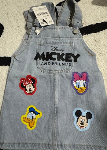 Kız Çocuk Gri Denim Elbise Mickey & Friends - Görsel 2