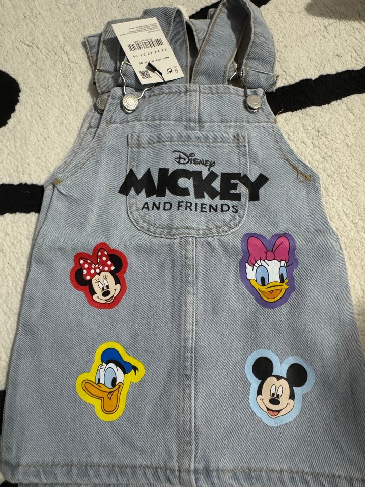 Kız Çocuk Gri Denim Elbise Mickey & Friends - Görsel 2