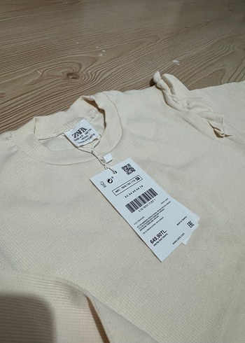 Kız Çocuk krem  Uzun Kollu Fırfırlı Badi - Görsel 4