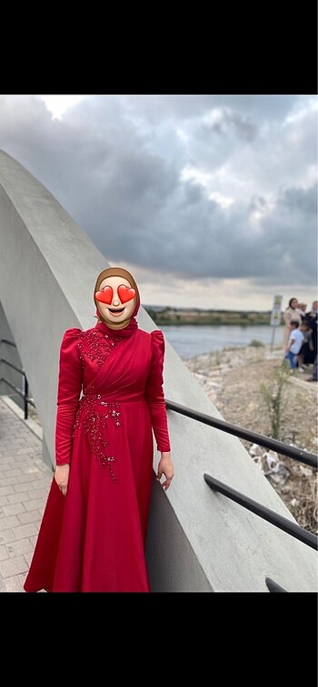 Diğer Tesettür kırmızı abiye