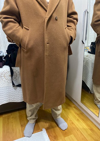 Bej Kadın Yün Midi Klasik Kaban - Görsel 6