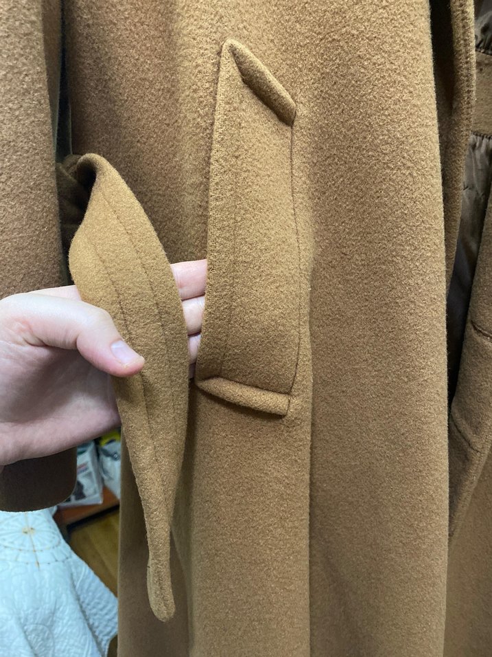 Bej Kadın Yün Midi Klasik Kaban - Görsel 4