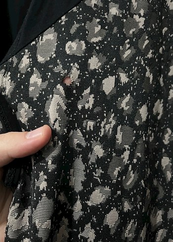 Yılan Desenli Uzun Siyah tunik - Görsel 2