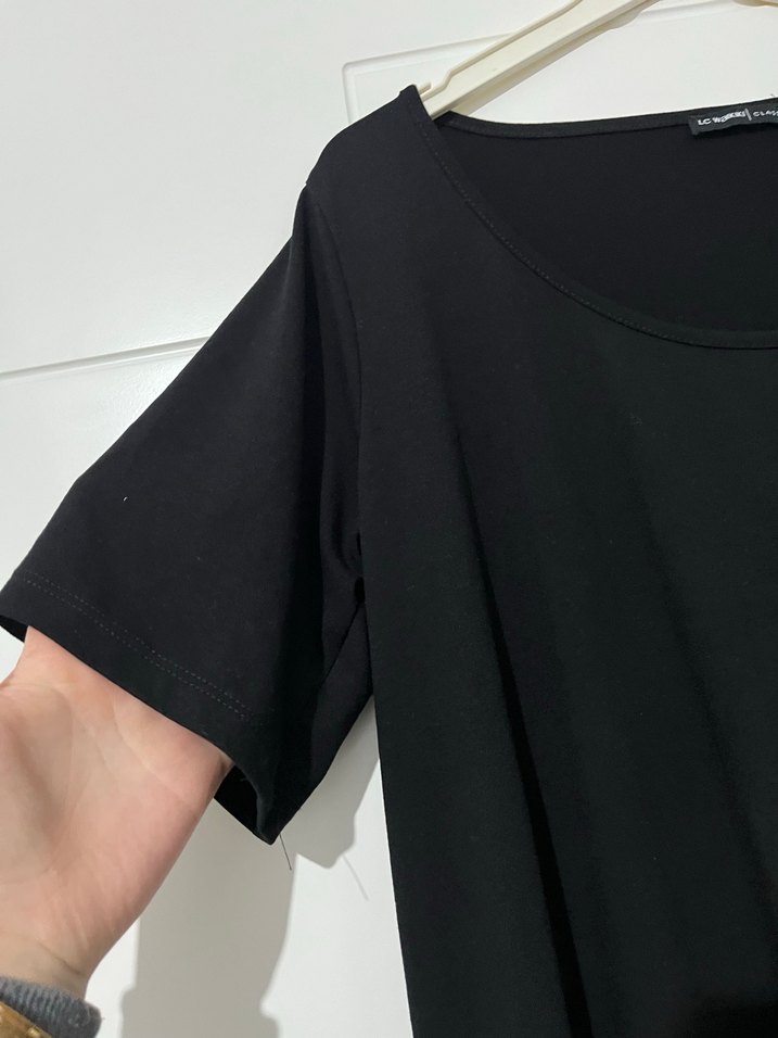 Siyah Kadın Uzun Kollu Salaş Elbise - Görsel 2